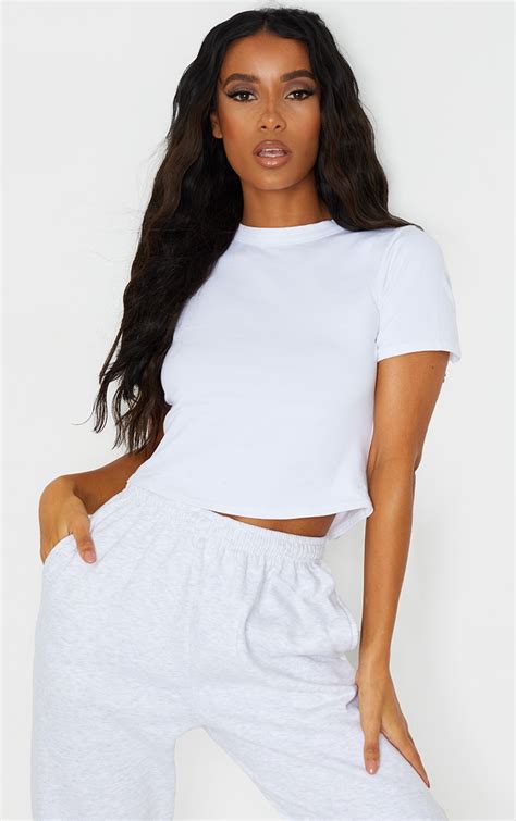 White Cropped Cotton T